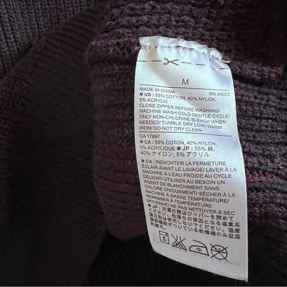 Banana Republic eggplant 1/4 zip ribbed knit sweater - Picture 9 of 10
